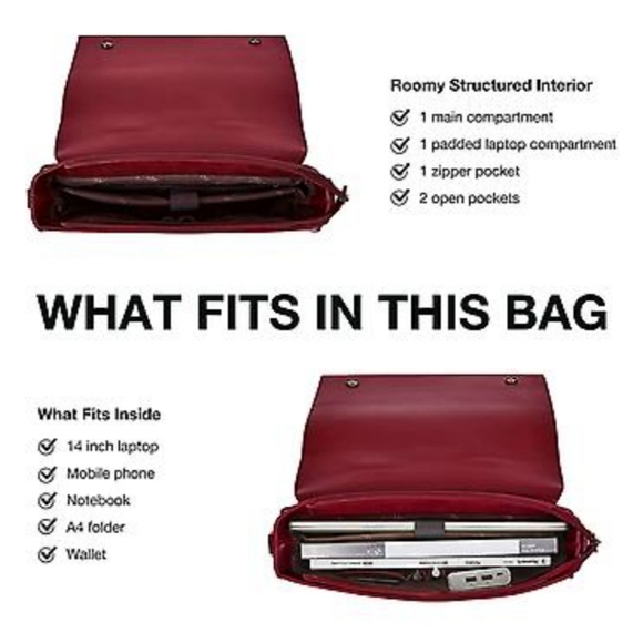 Elegant Red Handbag with Bow Detail - Picture 4 of 8